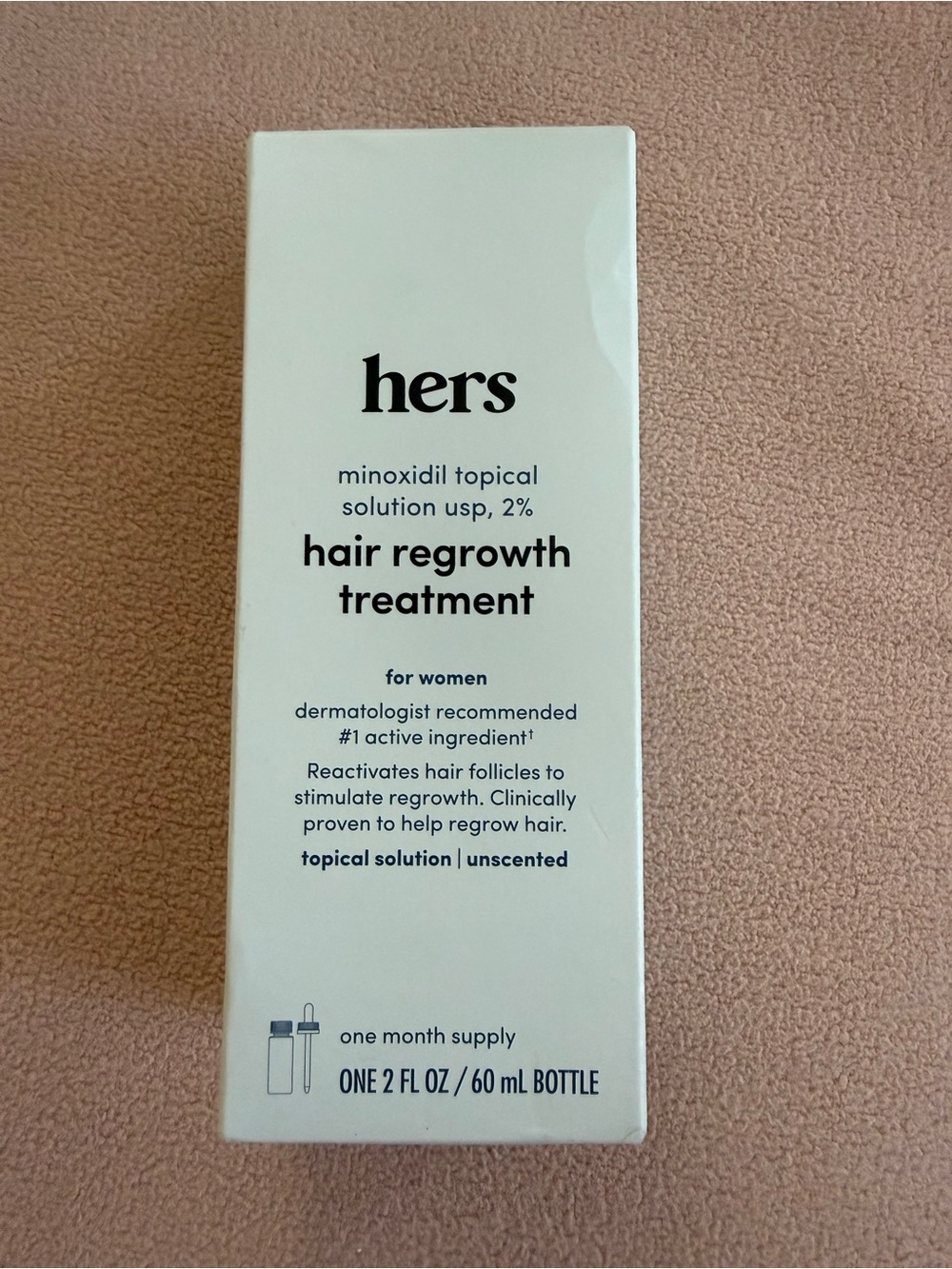 Hers Minoxidil Topical Solution 2% Women Hair Regrowth Treatment 2oz 60ml
